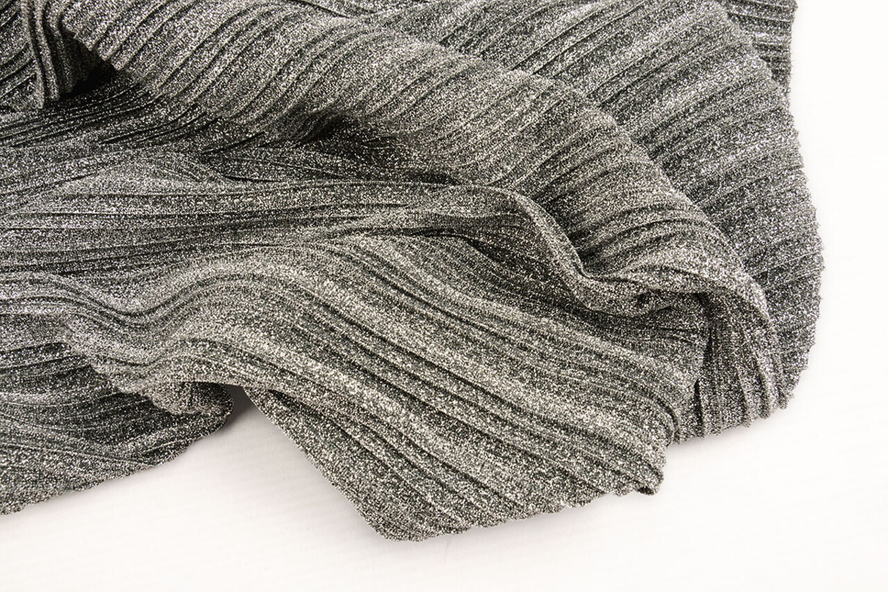 Lurex Pleated Fold Silver