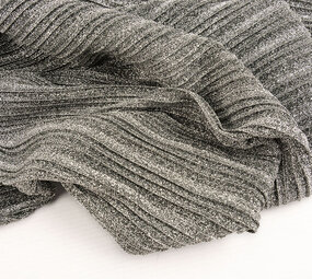 Lurex Pleated Fold Silver Lurex Pleated Fold Silver