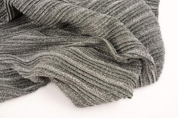Lurex Pleated Fold Silver
