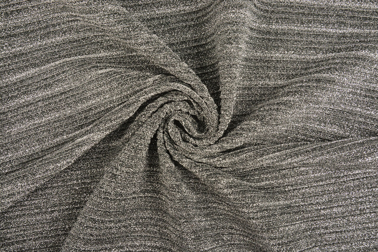 Lurex Pleated Fold Silver Lurex Pleated Fold Silver