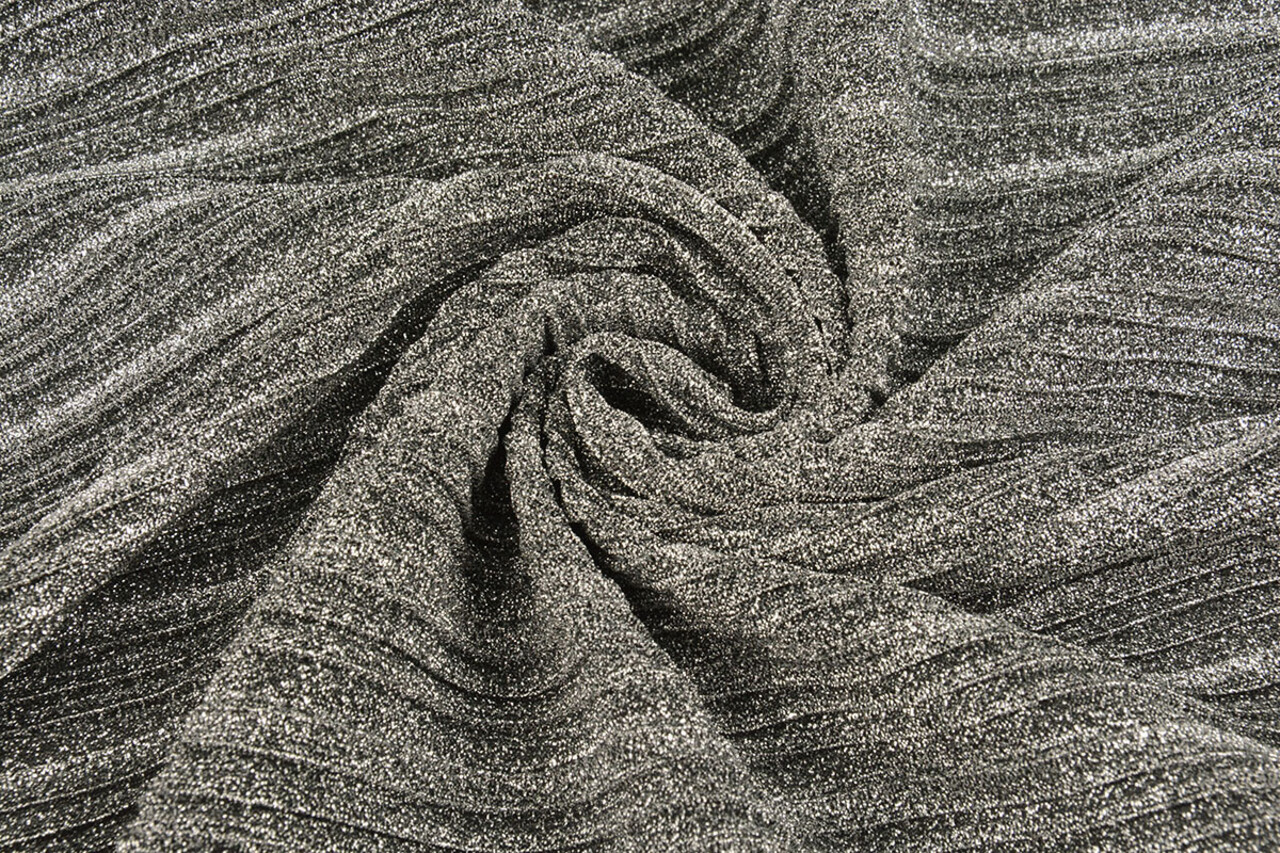 Lurex Plissée Falte Silber
