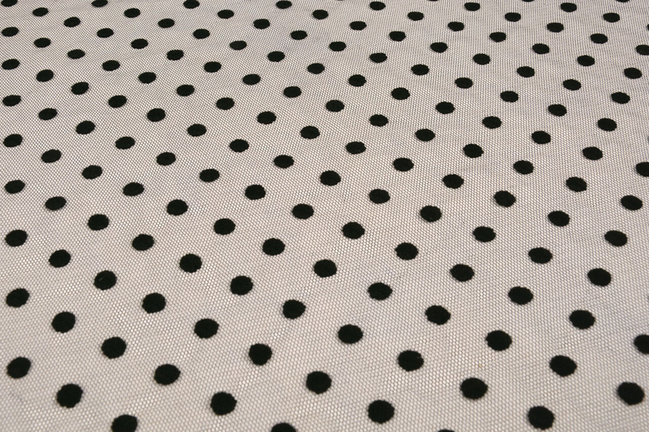 Feiner Tüll Punkte Mittel Schwarz