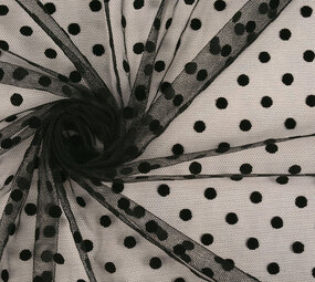 Feiner Tüll Punkte Mittel Schwarz Feiner Tüll Punkte Mittel Schwarz