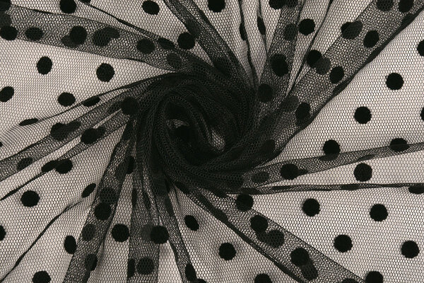 Fine Tulle Pois Middel Nero