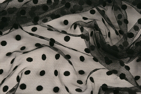 Fine Tulle Pois Middel Nero