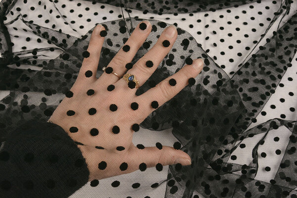 Fin Tulle Pois Middel Noir Fin Tulle Pois Middel Noir