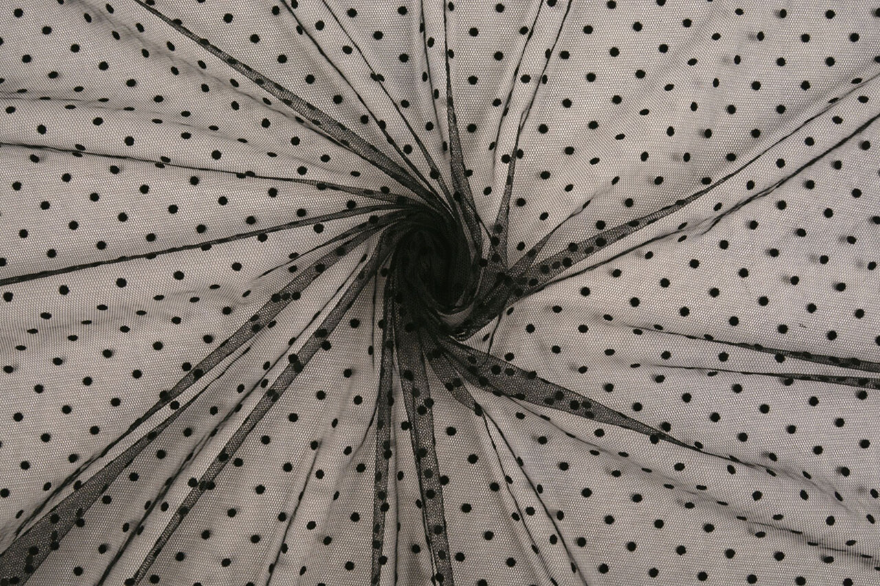 Fine Tulle Dots Small Black