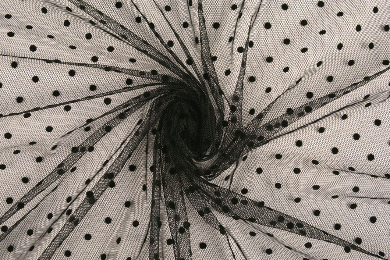 Fine Tulle Dots Small Black