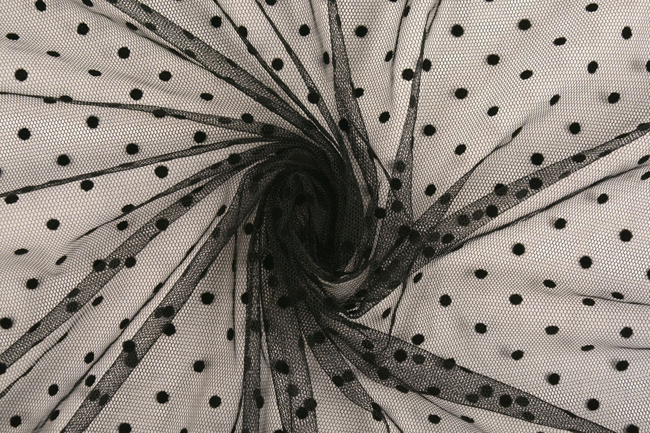 Fine Tulle Dots Small Black
