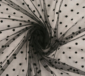 Feiner Tüll Punkte Klein Schwarz Feiner Tüll Punkte Klein Schwarz