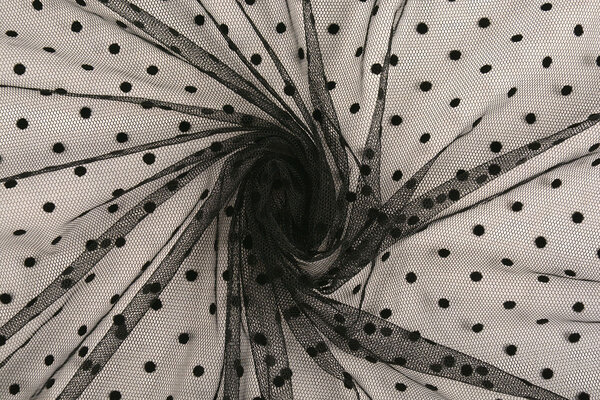 Fine Tulle Dots Small Black