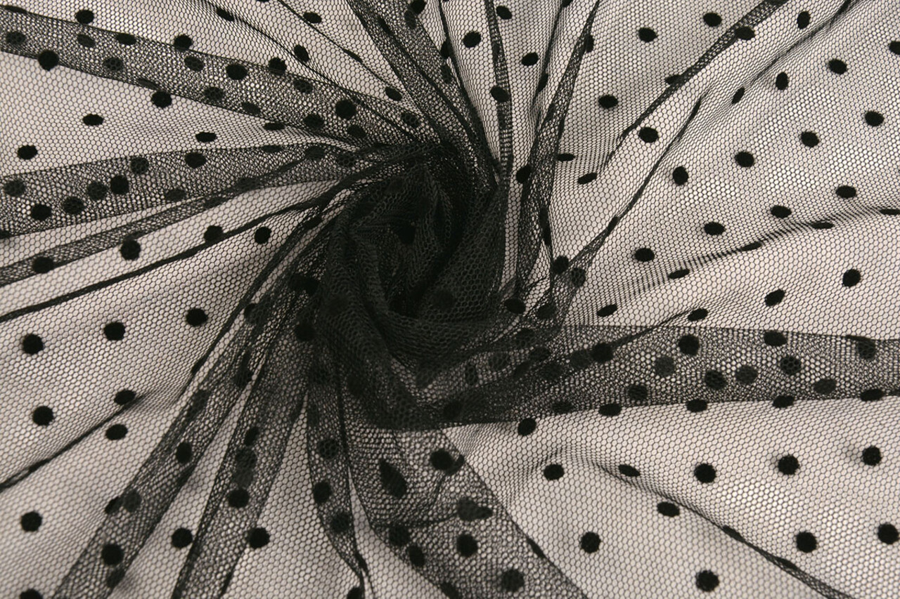 Fine Tulle Dots Small Black