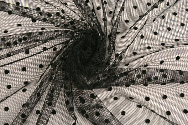 Fine Tulle Dots Small Black