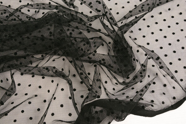 Fine Tulle Dots Small Black