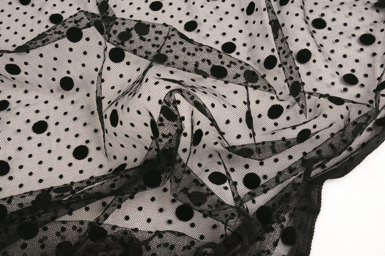 Fine Tulle Dots Mix Black