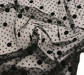 Fijne Tule Stippen Mix Zwart Fijne Tule Stippen Mix Zwart