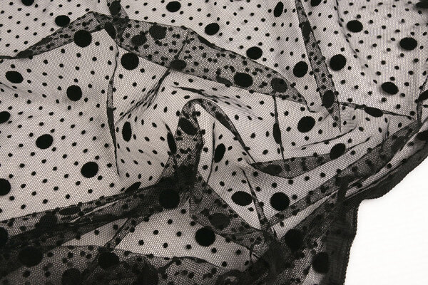 Fine Tulle Dots Mix Black