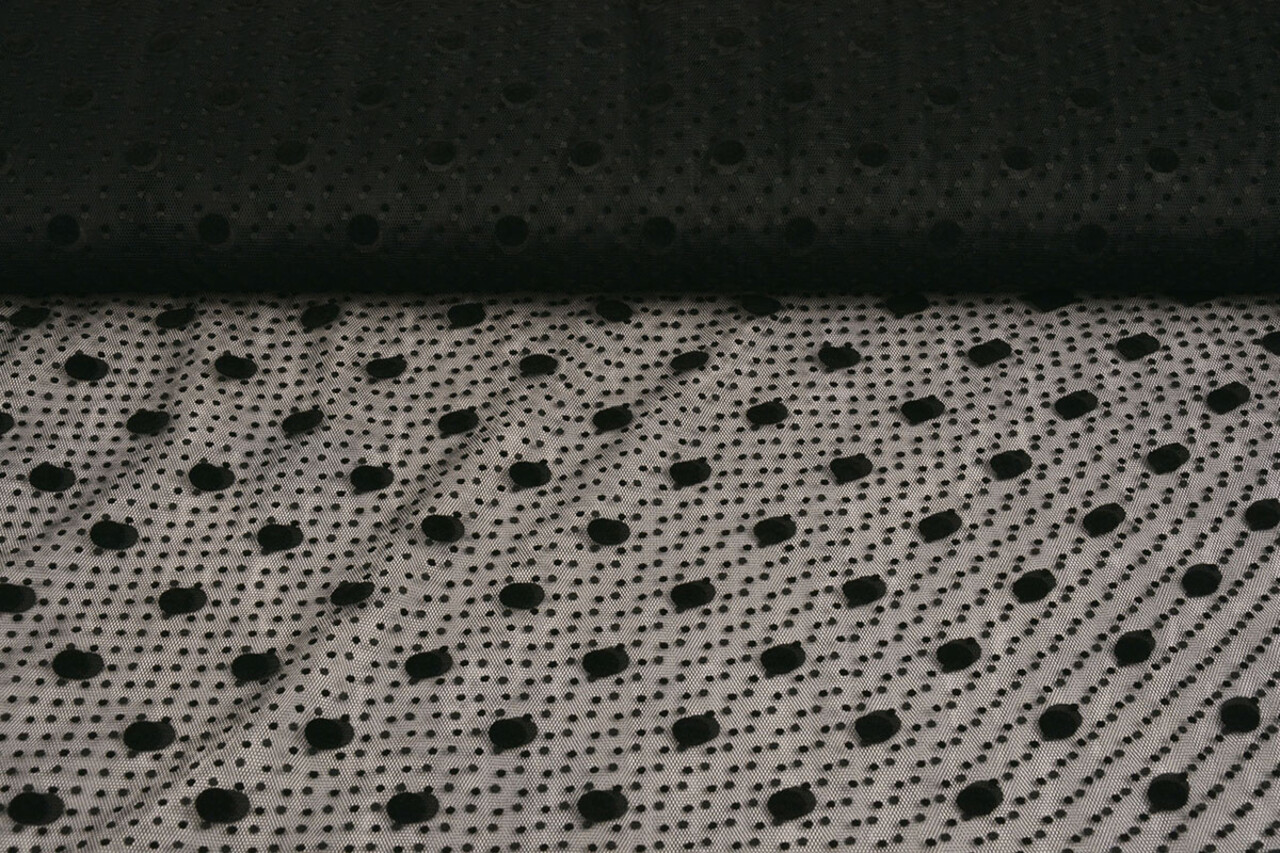 Fine Tulle Pois Mix Nero Fine Tulle Pois Mix Nero