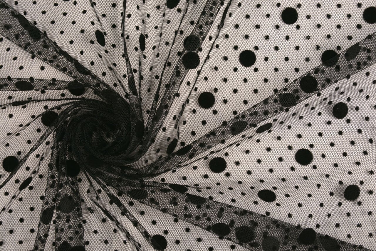 Fin Tulle Pois Mix Noir Fin Tulle Pois Mix Noir