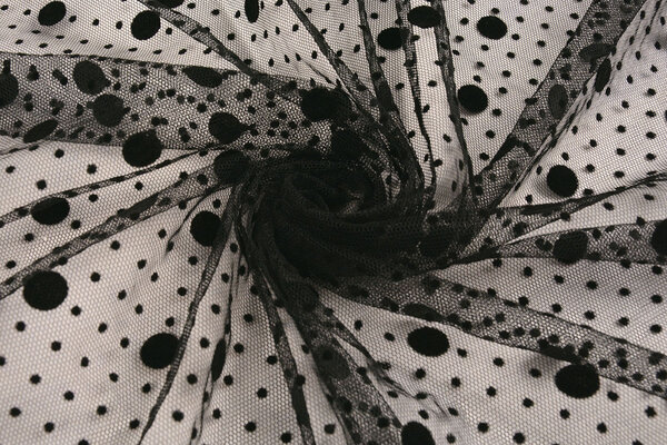 Fine Tulle Dots Mix Black