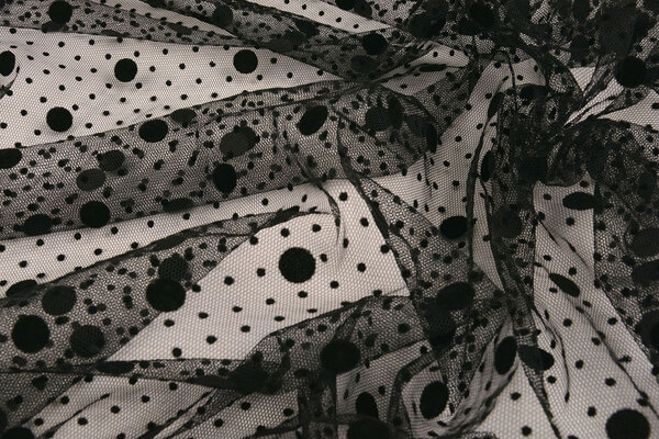 Fine Tulle Dots Mix Black