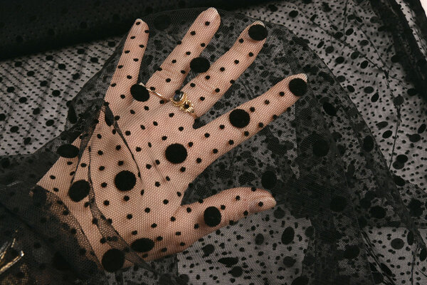 Fine Tulle Dots Mix Black