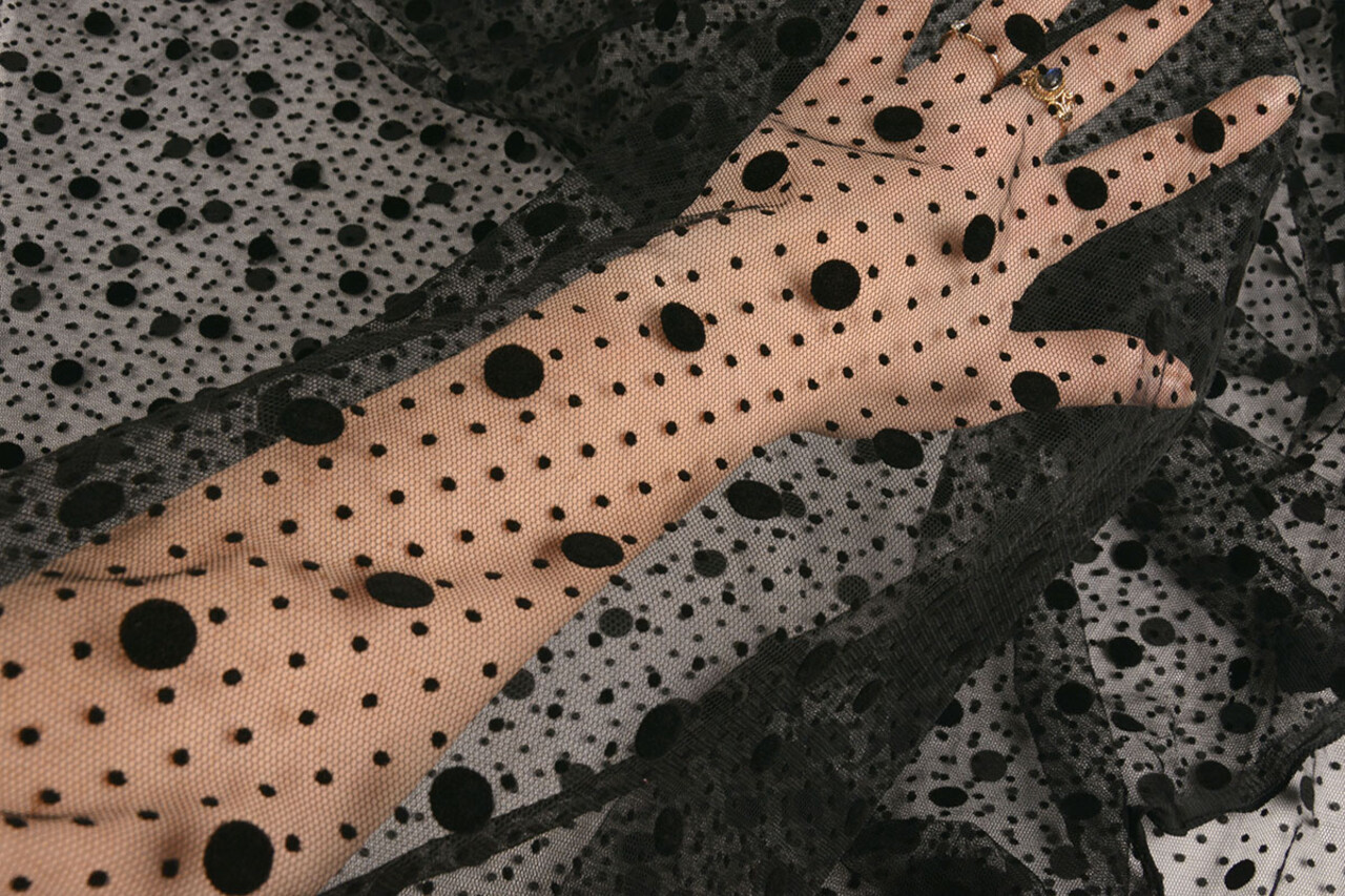 Fine Tulle Pois Mix Nero Fine Tulle Pois Mix Nero