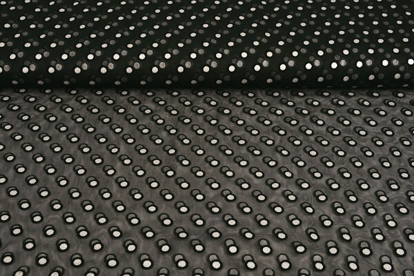 Feiner Tüll Okiri Schwarz-Silber