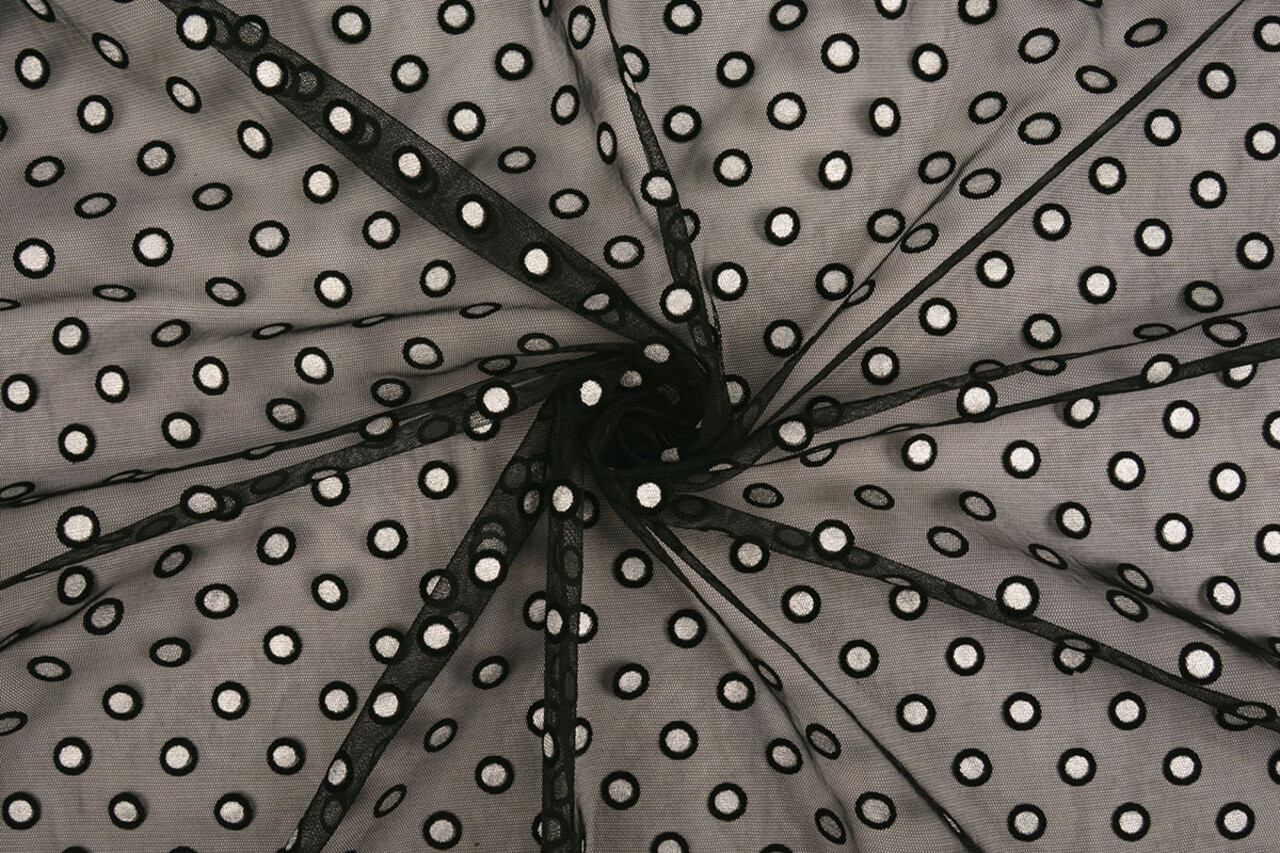 Feiner Tüll Okiri Schwarz-Silber