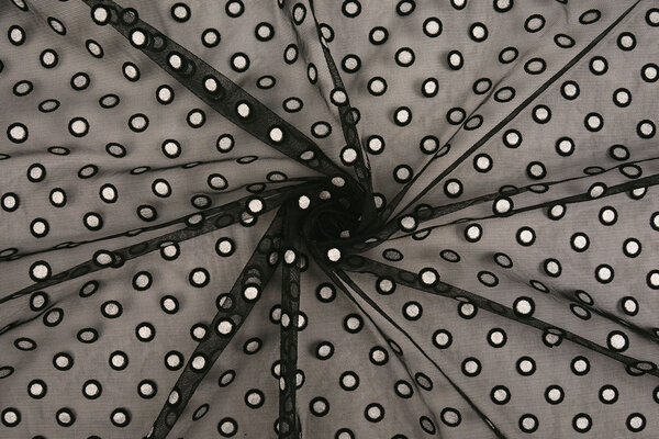 Feiner Tüll Okiri Schwarz-Silber