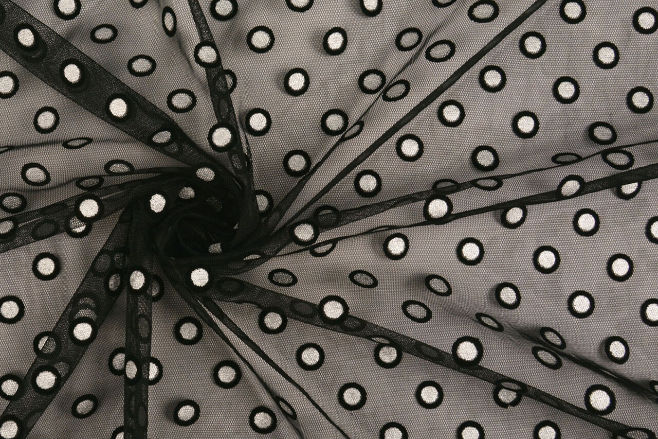 Feiner Tüll Okiri Schwarz-Silber