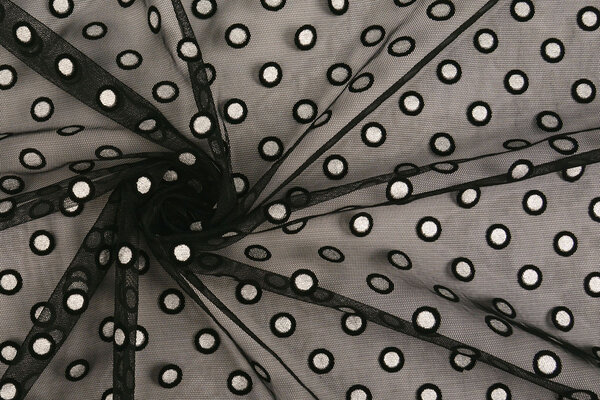 Feiner Tüll Okiri Schwarz-Silber