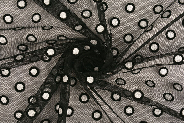 Feiner Tüll Okiri Schwarz-Silber