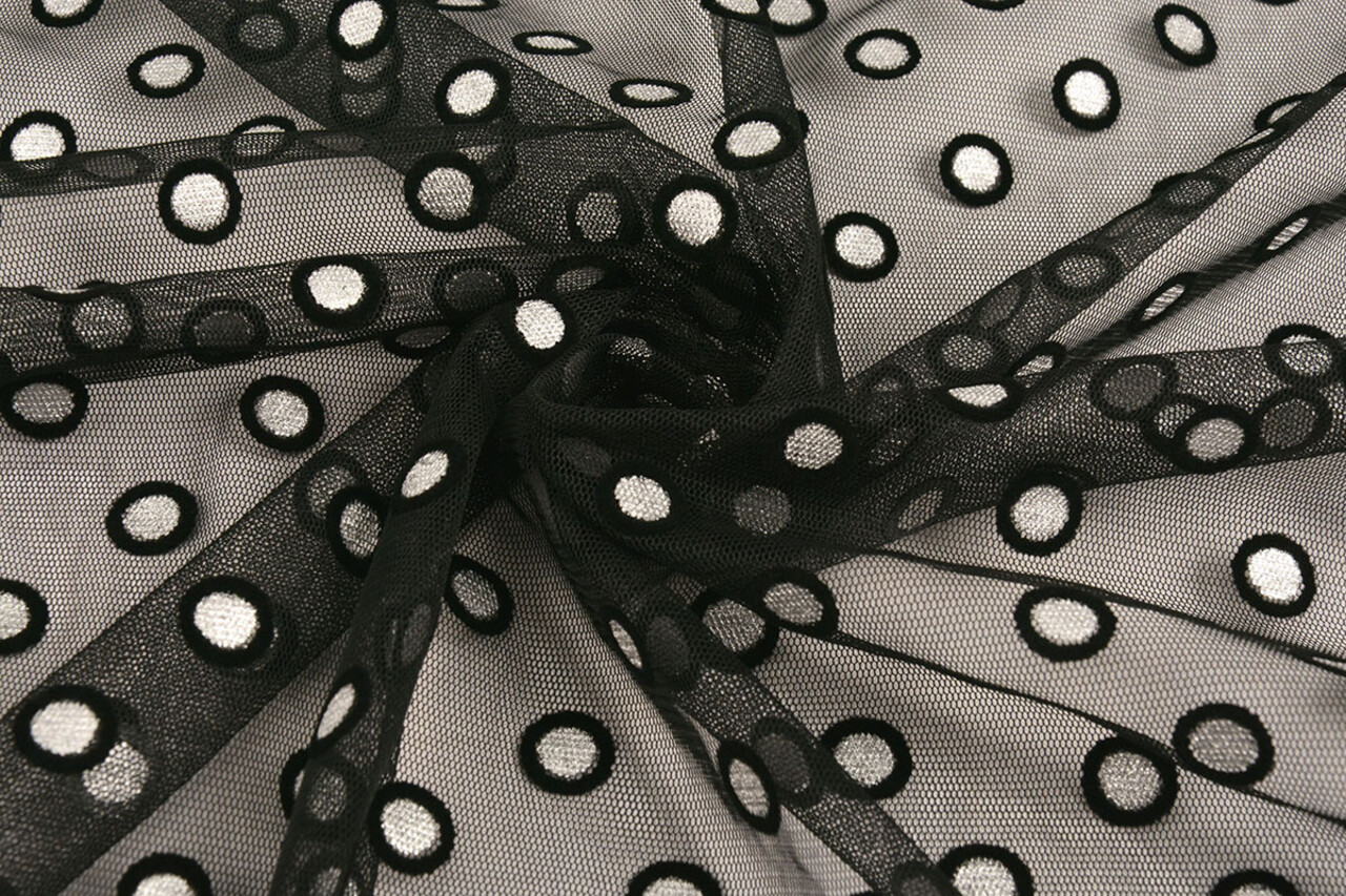 Feiner Tüll Okiri Schwarz-Silber