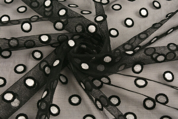 Feiner Tüll Okiri Schwarz-Silber