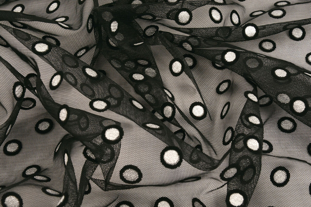 Fine Tulle Okiri Nero-Argento Fine Tulle Okiri Nero-Argento