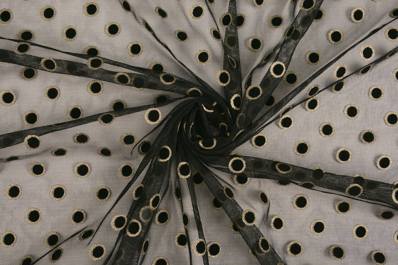 Feiner Tüll Okiri Gold-Schwarz