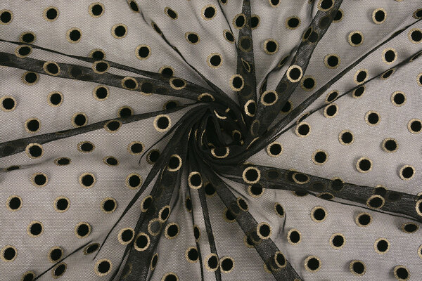 Feiner Tüll Okiri Gold-Schwarz