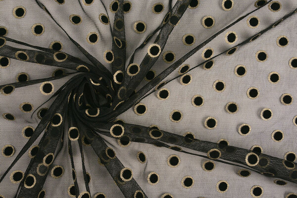 Feiner Tüll Okiri Gold-Schwarz