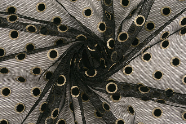 Feiner Tüll Okiri Gold-Schwarz