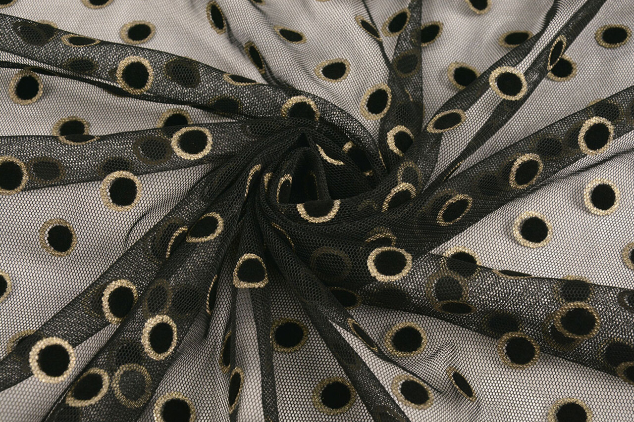 Feiner Tüll Okiri Gold-Schwarz