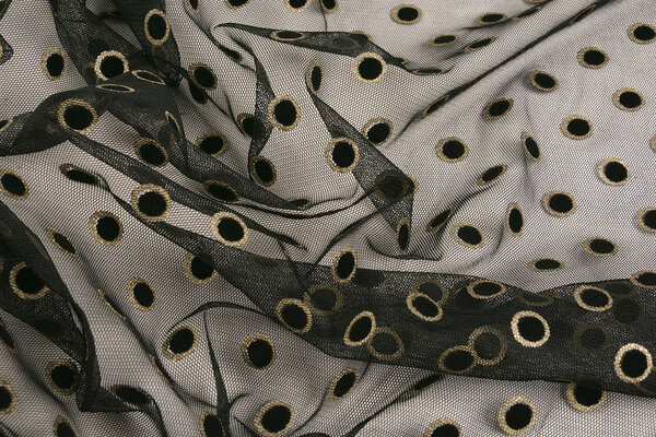 Feiner Tüll Okiri Gold-Schwarz