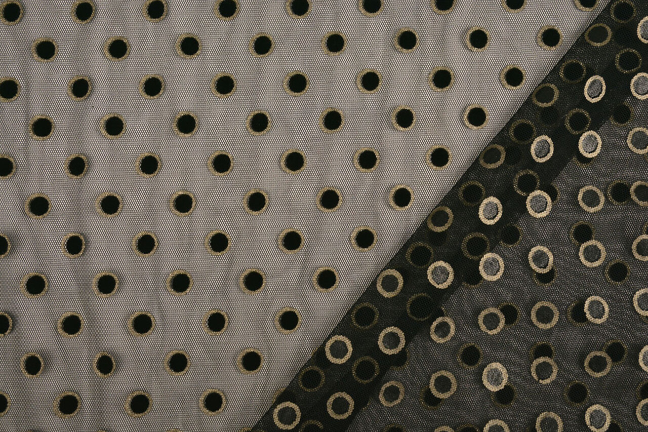 Feiner Tüll Okiri Gold-Schwarz