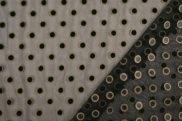 Feiner Tüll Okiri Gold-Schwarz