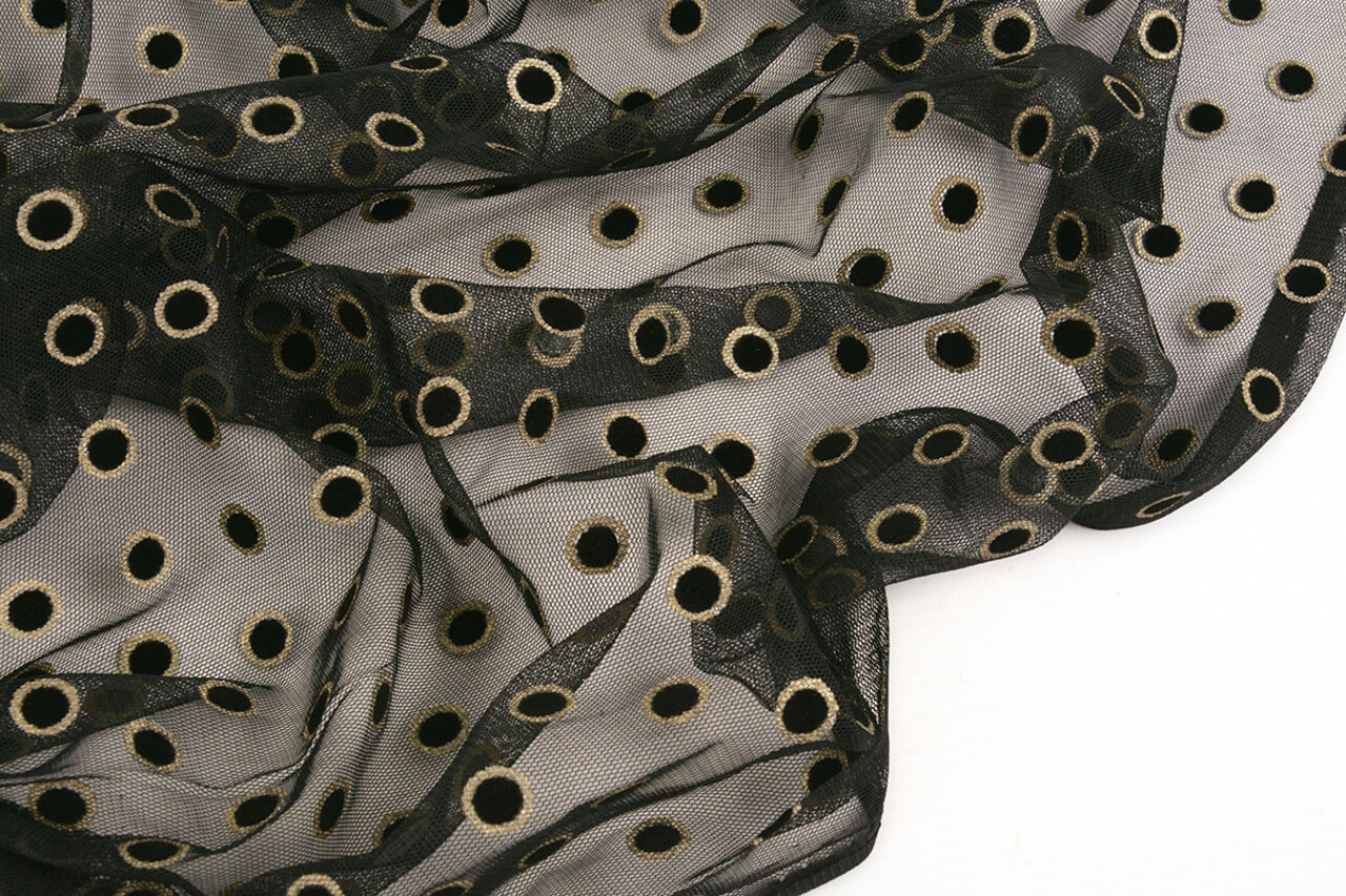 Feiner Tüll Okiri Gold-Schwarz