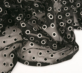 Fine Tulle Okiri Argento-Nero Fine Tulle Okiri Argento-Nero