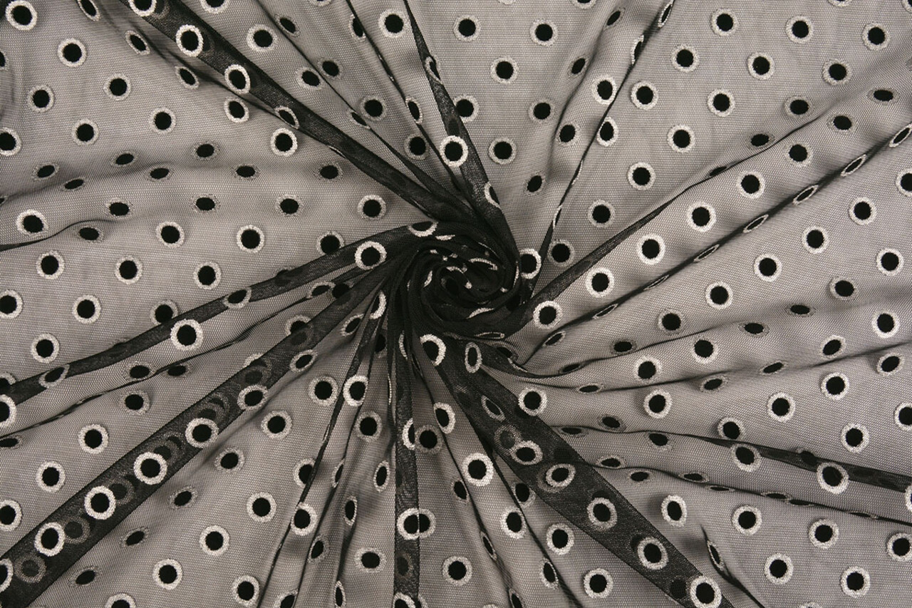 Feiner Tüll Okiri Silber-Schwarz