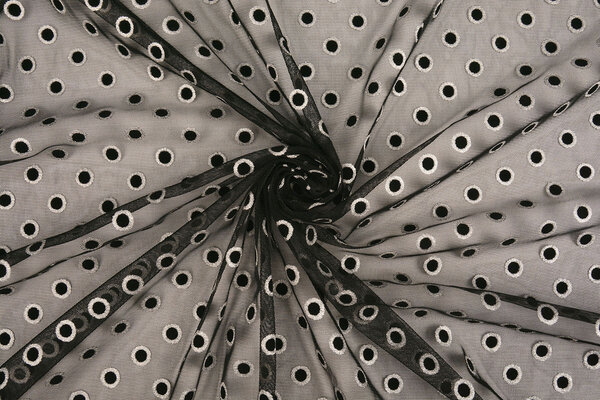 Fine Tulle Okiri Argento-Nero Fine Tulle Okiri Argento-Nero