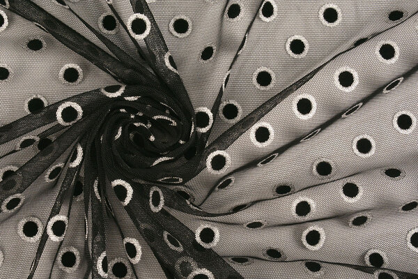 Feiner Tüll Okiri Silber-Schwarz