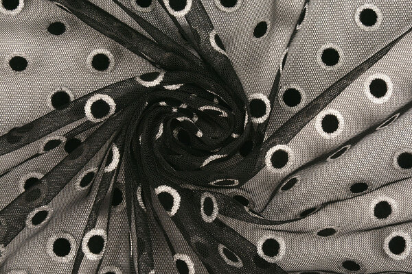 Feiner Tüll Okiri Silber-Schwarz